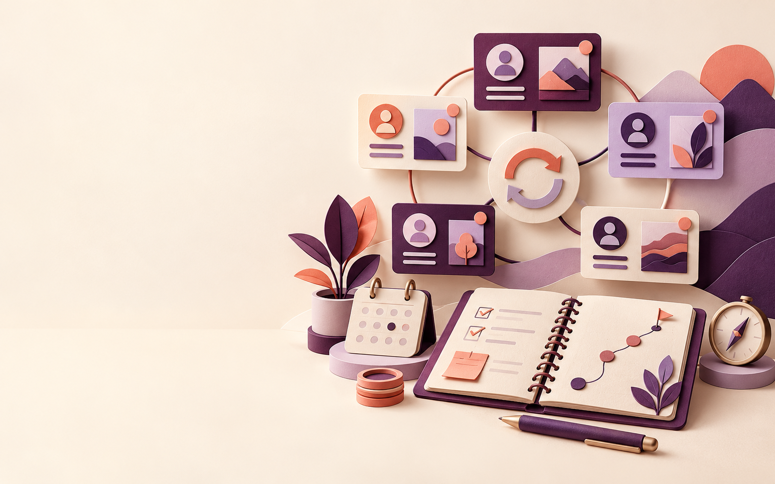 Organized visual representing account workflow support